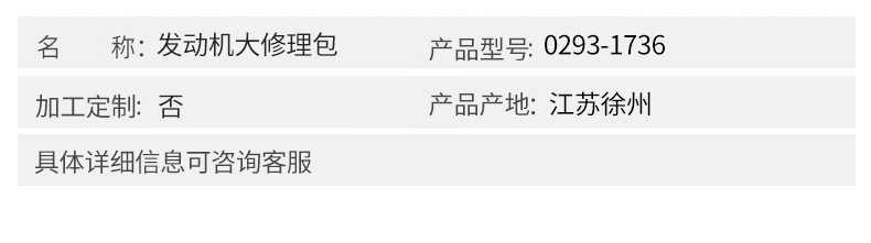 沃爾沃配件 發(fā)動(dòng)機(jī)大修理包0293-1736